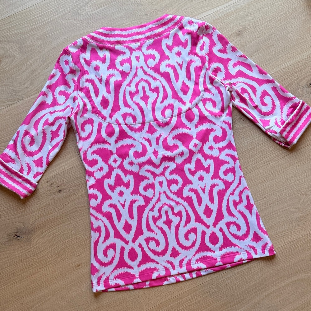 Gretchen Scott Designs Pink and White Tunic Top - Picture 7 of 9